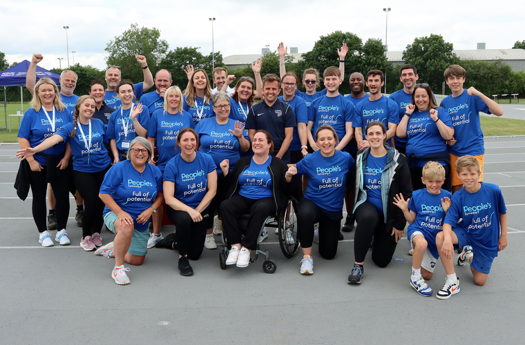 Photo of staff and volunteers at National Junior Athletics Championships 2023