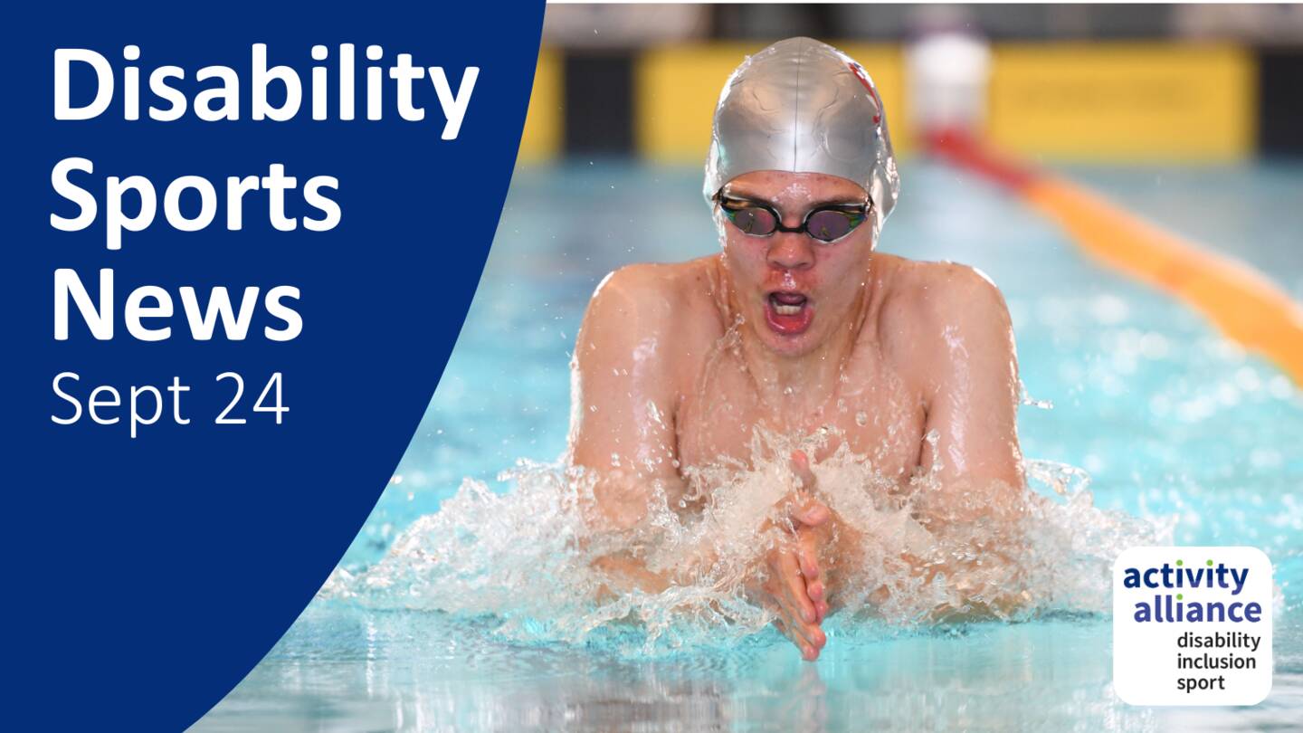 Disability Sports News Sept 24 - swimmer mid-swim in the pool