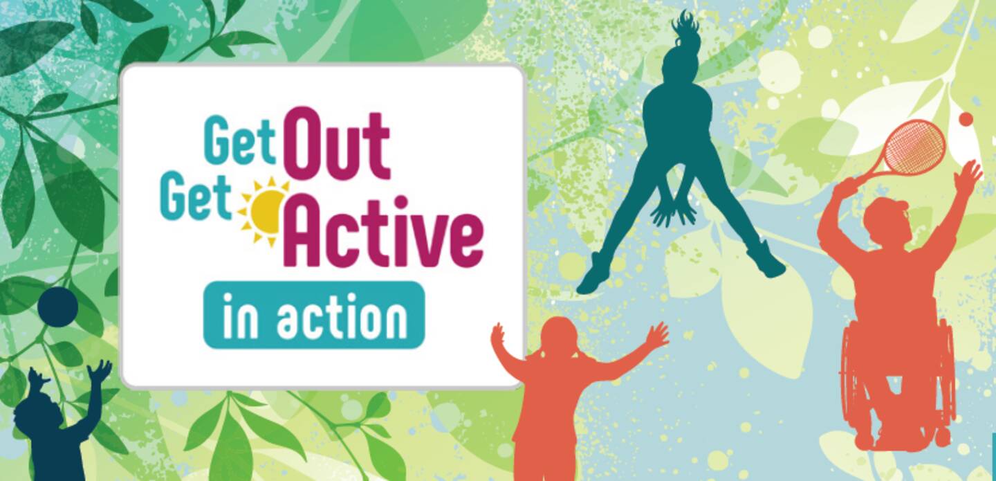 The Get Out Get Active in action logo.